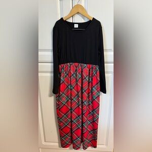 Girl’s Size 10 Holiday Black and Red Plaid Dress